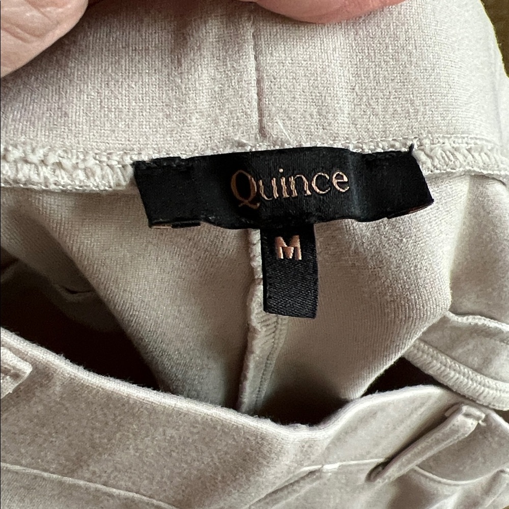 Quince Light Tan Ultra Stretch Ponte Dress Straight Leg Pant Chinos - Picture 8 of 9